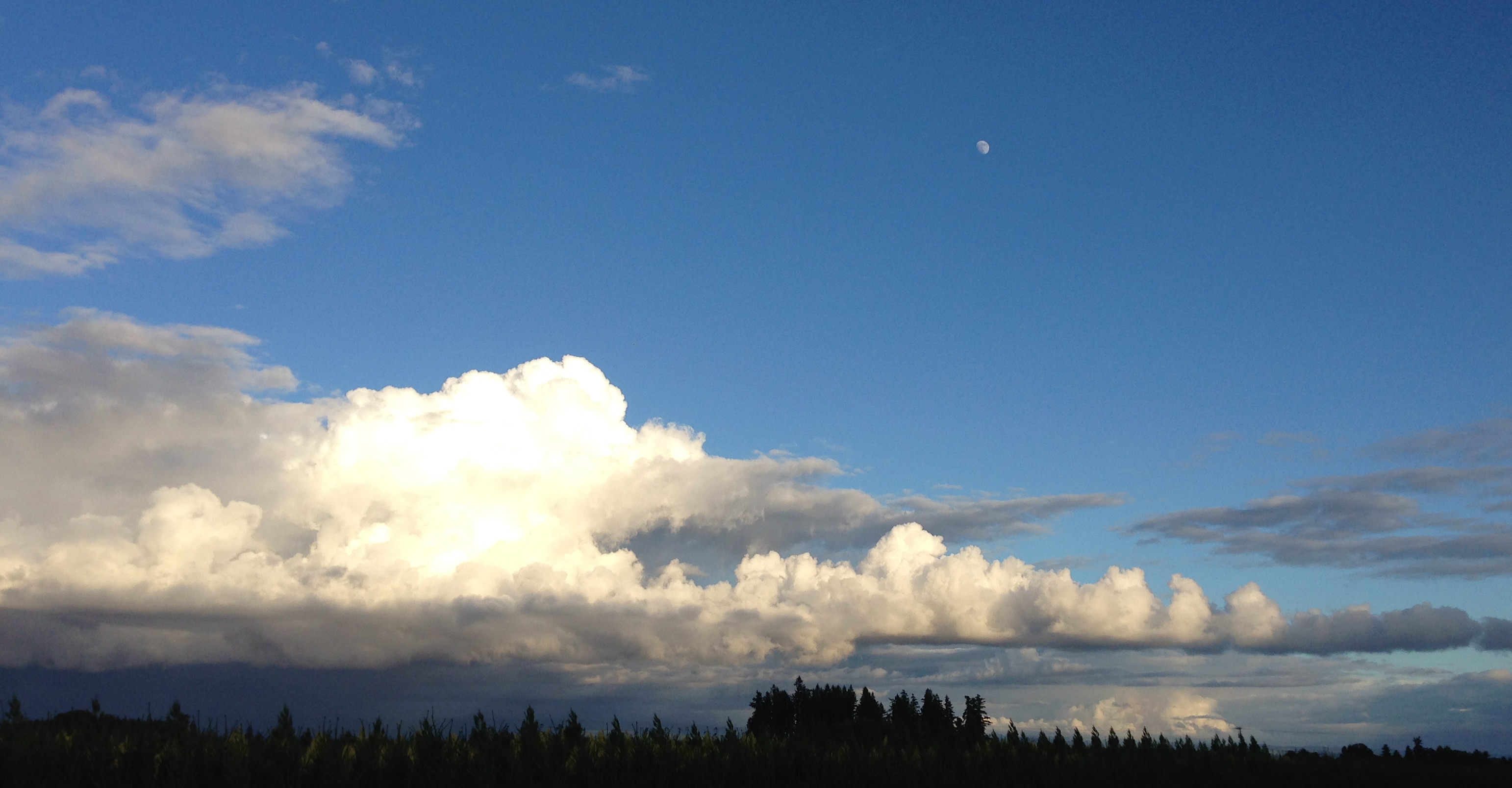 Yesterday's Cool Clouds and a Moon
