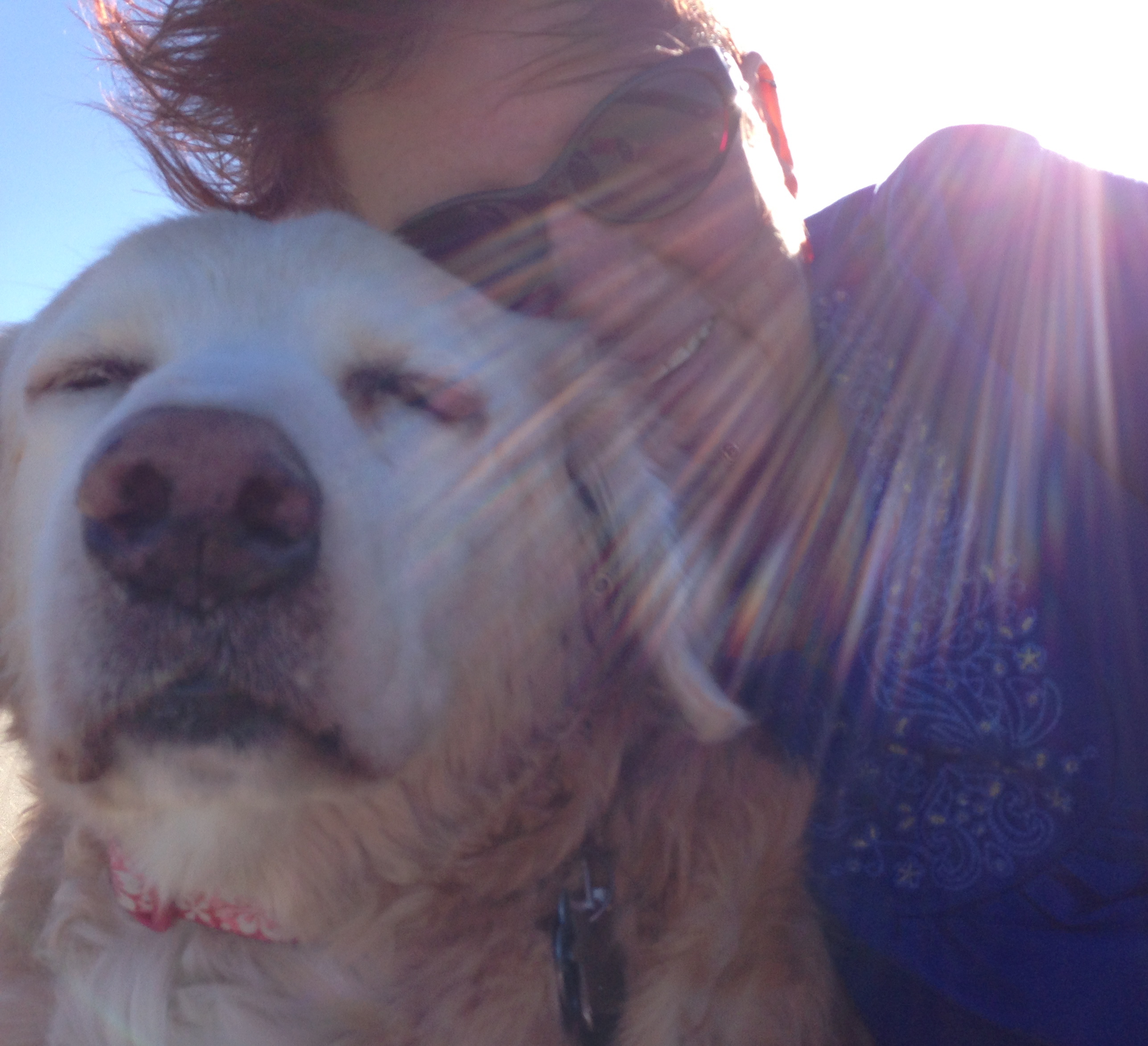 Dinah Dog and me at the beach