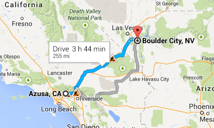 Boulder City, NV to Azusa, CA